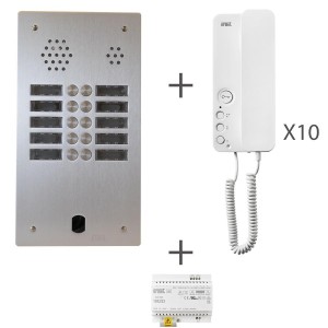 Kit audio 2r 10bp 2 voice programmé - URMET KA83/210 