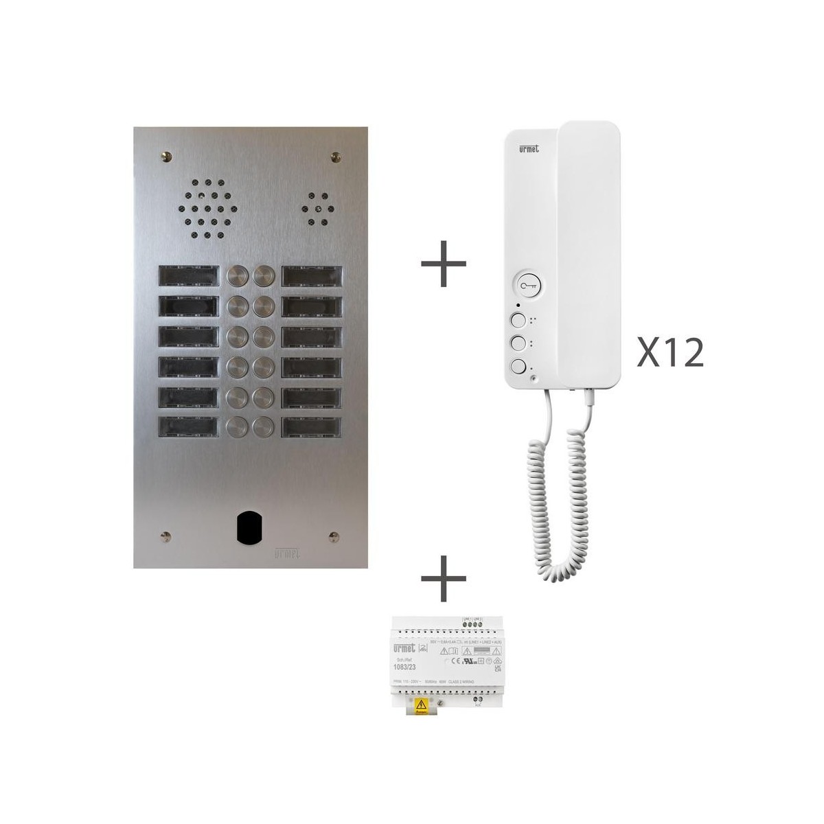 Kit audio 2r 12bp 2 voice programmé - URMET KA83/212 