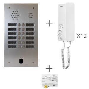 Kit audio 2r 12bp 2 voice programmé - URMET KA83/212 