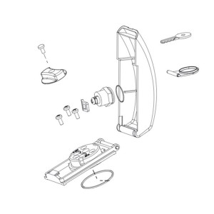 400/422 - deverrouillage exterieur (systeme complet avec cle) - FAAC 4185045 