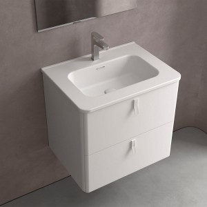 Lavabo Uniiq 610 Blanc Mat Sans Siphon Et Bonde Clic-Clac - SALGAR 113427 