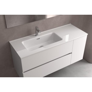 Lavabo Constanza 1100D Sans Siphon Et Bonde Clic-Clac, Pour Meuble 800 Blanc Brillant 1100 X 20 X 460 Mm - SALGAR 113773 