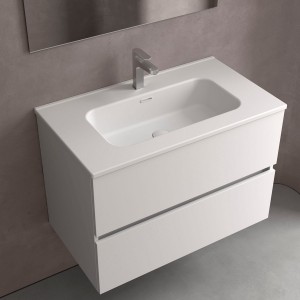 Lavabo Constanza 610 Sans Siphon Et Bonde Clic-Clac Blanc Mat 610 X 20 X 460 Mm - SALGAR 113774 