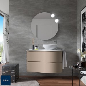 Meuble salle de bain MAM 900 2 tiroirs incurvés Macchiato H540 P500 - SALGAR 113807 