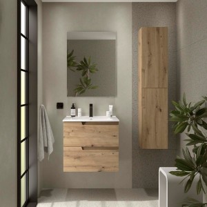 Ensemble meuble et vasque VIMA 600 2 tiroirs Chêne Montana P450 - SALGAR 117940 