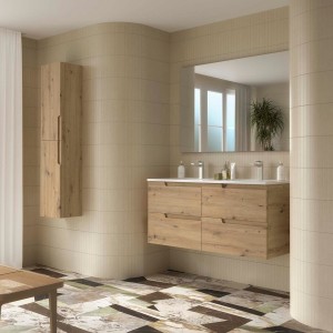 Ensemble meuble et vasque VIMA 1200 4 tiroirs Chêne Montana P450 - SALGAR 117943 