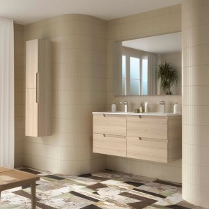 Ensemble meuble et vasque VIMA 1200 4 tiroirs Chêne Sienna P450 - SALGAR 117963 