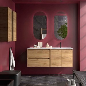 Ensemble meuble et vasque NOJA II 1200 2 tiroirs 2 portes Chêne Africain P450 - SALGAR 118835 