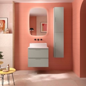 Meuble salle de bain EA 600 2 tiroirs Gris de lune H540 P450 - SALGAR 119041 