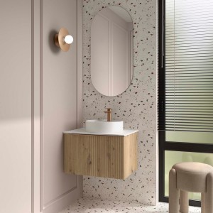 Meuble salle de bain BIBA 600 1 tiroir Chêne Montana H405 P450 - SALGAR 119097 
