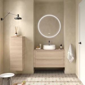 Meuble salle de bain MONTERREY 900 2 tiroirs Chêne Sienna H540 P450 - SALGAR 119331 
