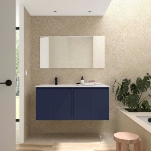 Ensemble Meuble Plan Vasque Miroir Applique NOJA II 1200 4 portes Blue satin P450 - SALGAR 119678 