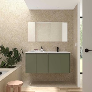 Ensemble Meuble Plan Vasque Miroir Applique NOJA II 1200 4 portes Green satin P450 - SALGAR 119689 