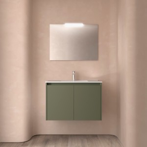 Ensemble meuble et vasque NOJA II 800 2 portes Green satin P450 - SALGAR 105045 