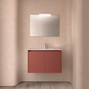 Ensemble meuble et vasque NOJA II 800 2 portes Red satin P450 - SALGAR 105046 