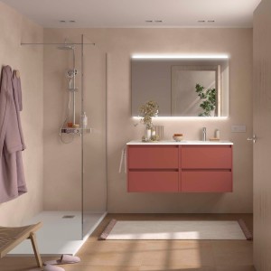 Ensemble meuble et vasque NOJA II 1200 4 tiroirs Red satin P450 - SALGAR 118813 