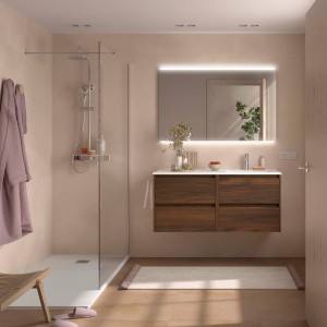 Ensemble meuble et vasque NOJA II 1200 4 tiroirs Noyer Maya P450 - SALGAR 118816 