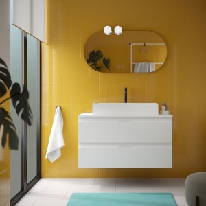 Meuble salle de bain EA 1000 2 tiroirs White Cotton H540 P450 - SALGAR 119051 