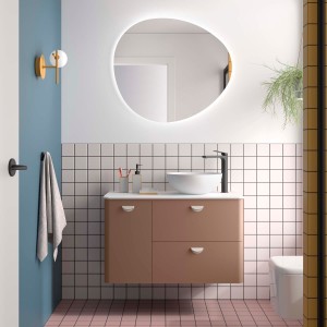 Meuble salle de bain UNIIQ 900 2T1P droite - vasque à gauche Cajun H540 P450 - SALGAR 119880 
