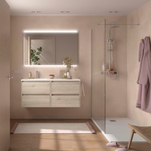 Ensemble meuble et vasque NOJA II 1200 4 tiroirs Chêne Naturel P450 - SALGAR 118814 