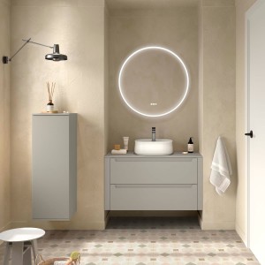 Meuble salle de bain MONTERREY 900 2 tiroirs Gris de lune H540 P450 - SALGAR 119319 