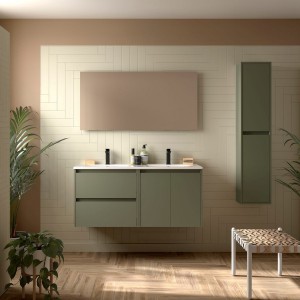 Ensemble meuble et vasque NOJA II 1200 2 tiroirs 2 portes Green satin P450 - SALGAR 113442 
