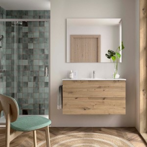 Ensemble meuble et vasque VIMA 1000 2 tiroirs Chêne Montana P450 - SALGAR 117942 