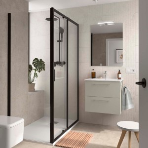 Ensemble meuble et vasque SILANE 600 2 tiroirs Gris satiné P450 - SALGAR 118047 