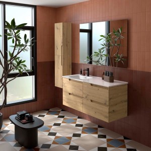 Ensemble meuble et vasque VIMA 1200 4 tiroirs Chêne Montana P450 - SALGAR 118670 