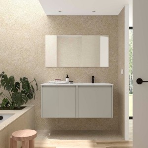 Ensemble meuble et vasque NOJA II 1200 4 portes Gris satiné P450 - SALGAR 118780 