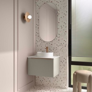 Meuble salle de bain BIBA 600 1 tiroir + 1 tiroir intérieur Gris de lune H405 P450 - SALGAR 119077 