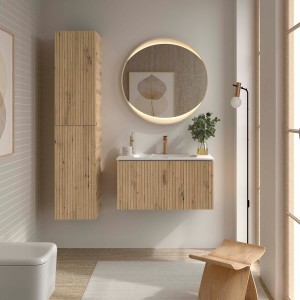 Meuble salle de bain BIBA 900 1 tiroir Chêne Montana H405 P450 - SALGAR 119100 