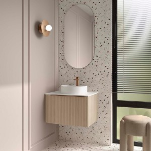 Meuble salle de bain BIBA 600 1 tiroir Chêne Sienna H405 P450 - SALGAR 119103 