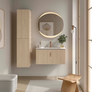Meuble salle de bain BIBA 900 1 tiroir Chêne Sienna H405 P450 - SALGAR 119106 