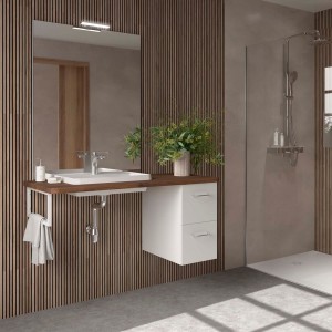 Ensemble salle de bain EASY BATH PMR 1200 droite Noyer Maya P540 - SALGAR 119289 