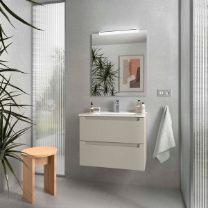 Meuble salle de bain MONTERREY 700 2 tiroirs Gris de lune H540 P450 - SALGAR 119317 