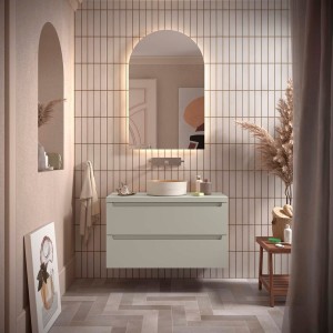 Meuble salle de bain MONTERREY 1000 2 tiroirs Gris de lune H540 P450 - SALGAR 119320 