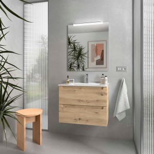 Meuble salle de bain MONTERREY 700 2 tiroirs Chêne Montana H540 P450 - SALGAR 119323 