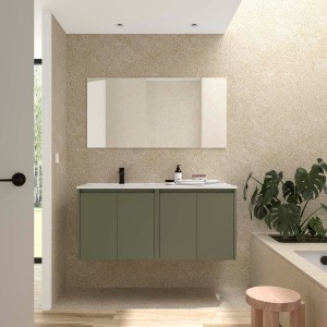 Ensemble Meuble Plan Vasque Miroir Applique NOJA II 1200 4 portes Green satin P450 - SALGAR 119679 