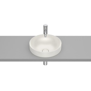 Inspira round vasque semi-encastrée en fineceramic sans trop-plein 37x37 beige - ROCA A32752R650 