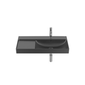 Ona lavabo mural asymétrique d 800x460 h 80 noir mat - ROCA A327688080 