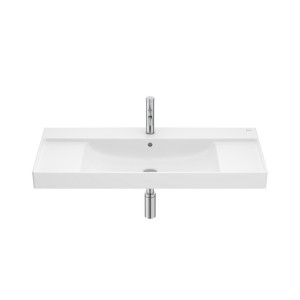 Ona lavabo mural avec jeu de fixations en fineceramic 1000x460 blanc mat - ROCA A32768A620 