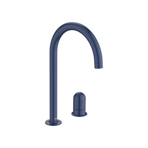 Nu mitigeur lavabo "l" 2 trous corps lisse poignée dôme bleu cobalt - ROCA A5A3W3FP00 