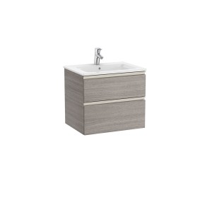 The gap unik meuble 2 tiroirs + lavabo slim 2 trou 600mm city oak - ROCA A851476402 