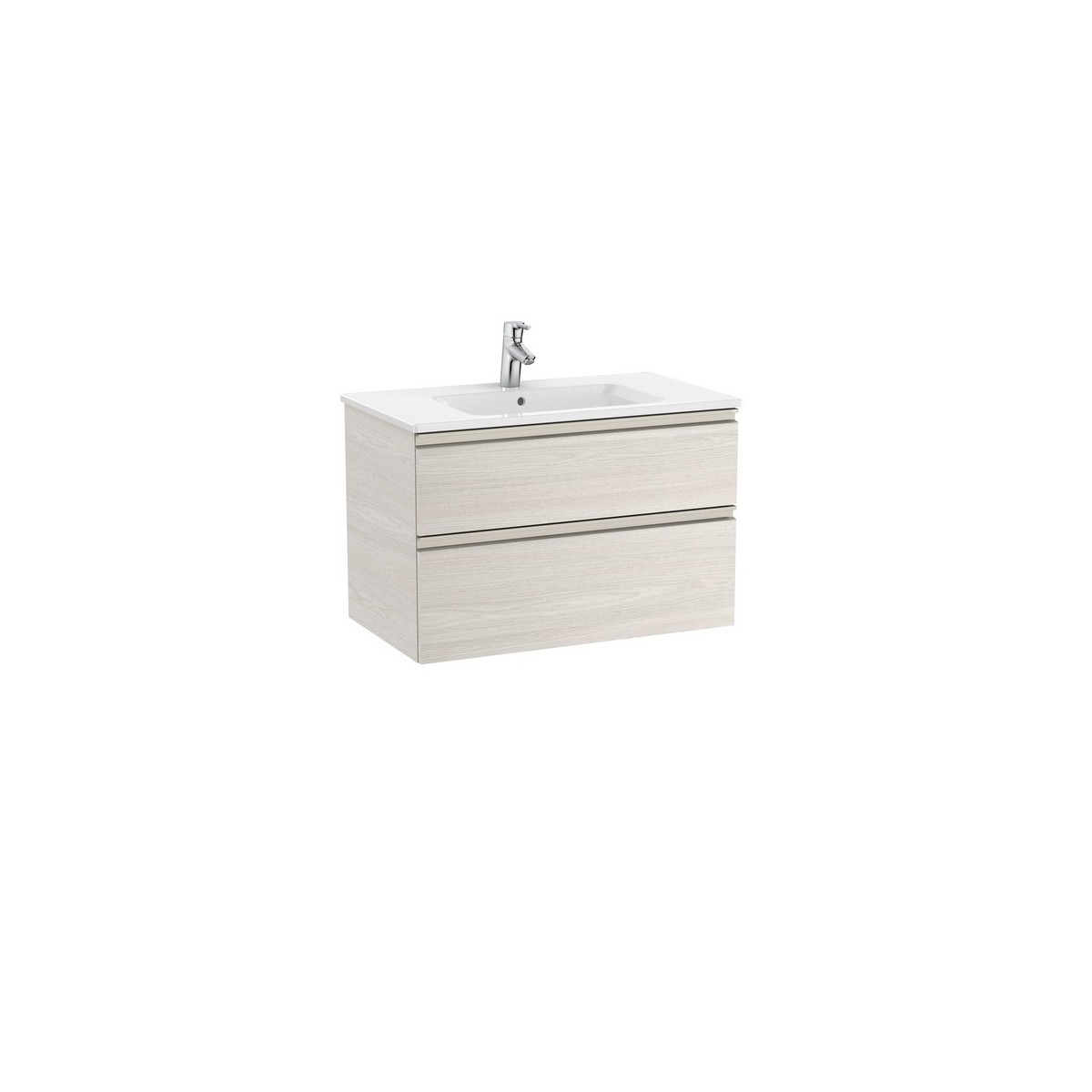 The gap unik meuble 2 tiroirs + lavabo slim 2 trou 800mm frêne nordic - ROCA A851478434 
