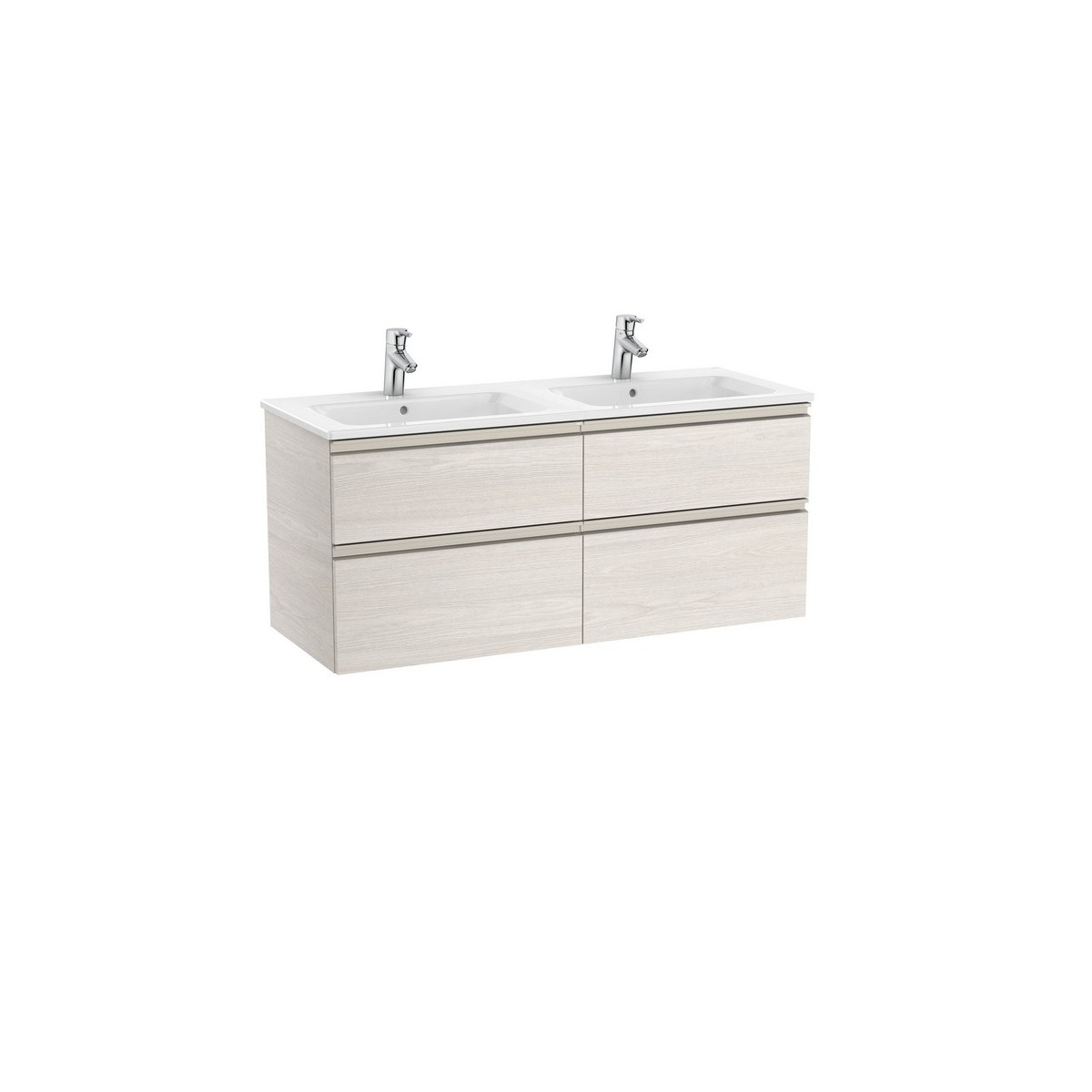 The gap unik meuble 4 tiroirs + lavabo slim double 2 trou 1200mm frêne nordic - ROCA A851483434 