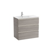 The gap unik meuble 3 tiroirs + lavabo slim gauche 800mm city oak - ROCA A851487402 