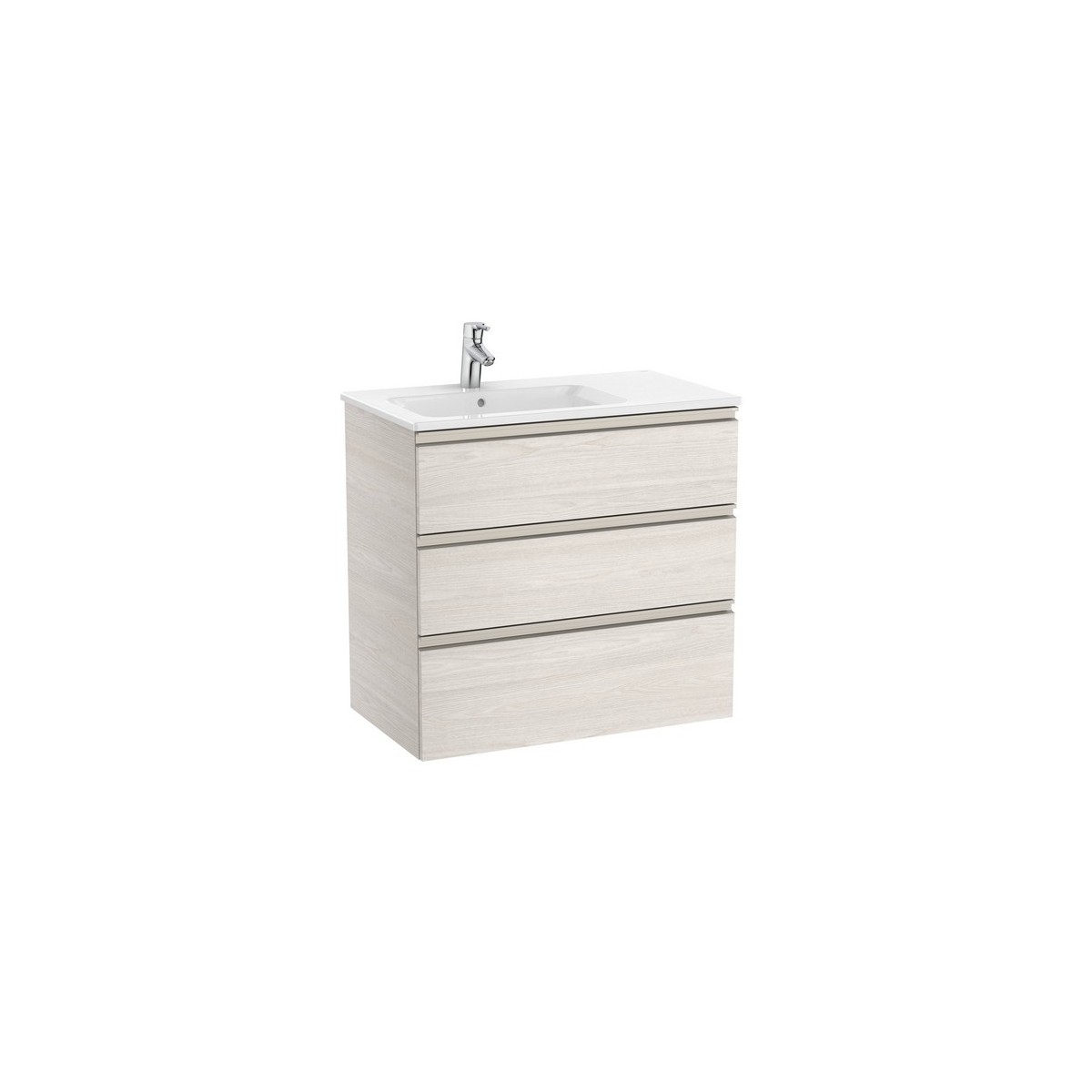 The gap unik meuble 3 tiroirs + lavabo slim gauche 800mm frêne nordic - ROCA A851487434 