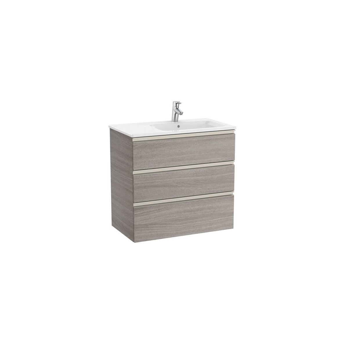 The gap unik meuble 3 tiroirs + lavabo slim droite 800mm city oak - ROCA A851489402 