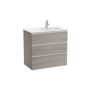 The gap unik meuble 3 tiroirs + lavabo slim droite 800mm city oak - ROCA A851489402 